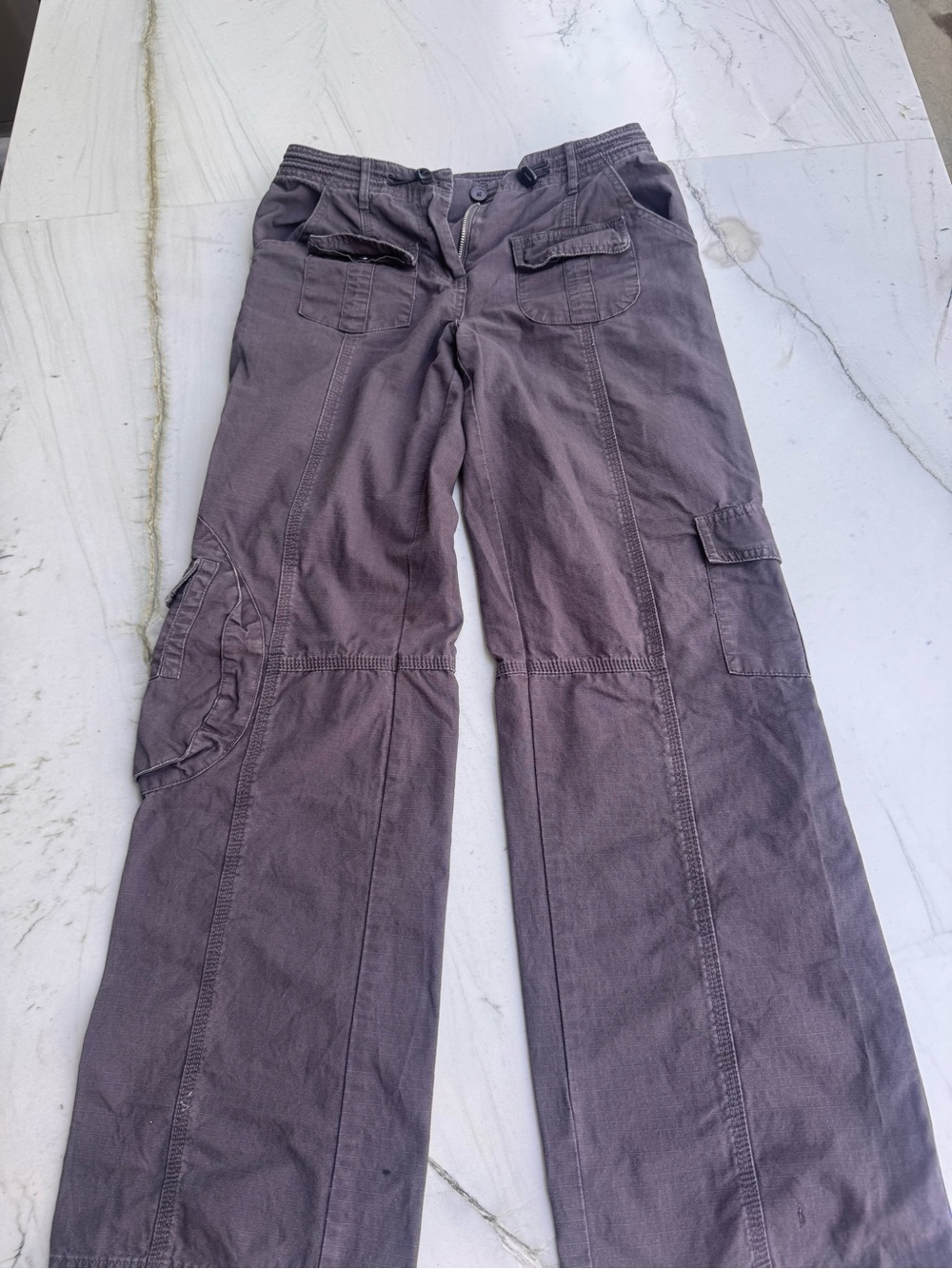Brandy Melville Straight Leg Cargo Pants in washed out gray